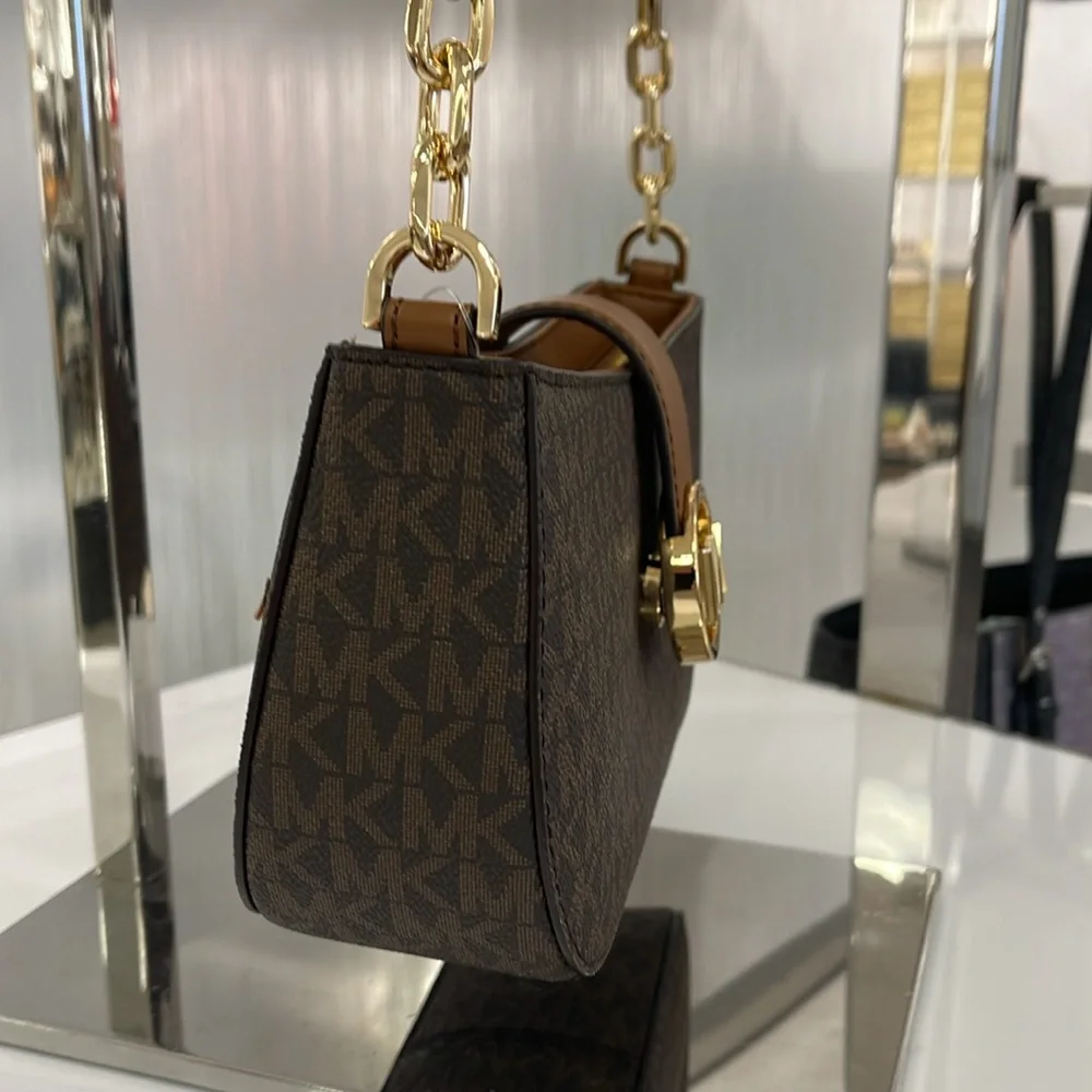 Michael Kors Carmen Small Logo Shoulder Pouchette Bag in Brown
NWT - Picture 4 of 16